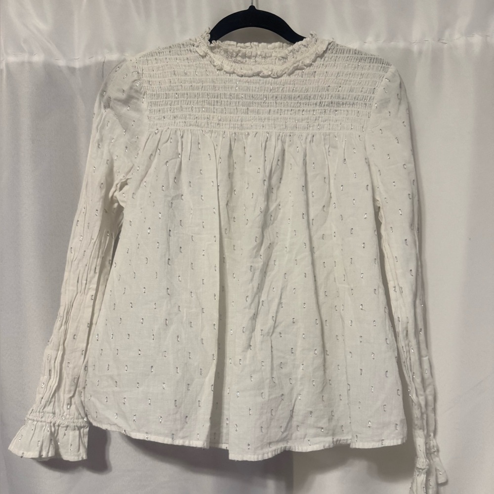 GAP White Textured Blouse